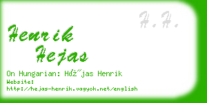 henrik hejas business card